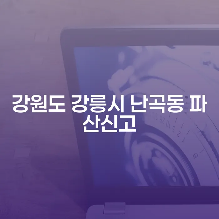 강원도 강릉시 난곡동에서 파산신고를 해야 하는 이유는 무엇일까요?